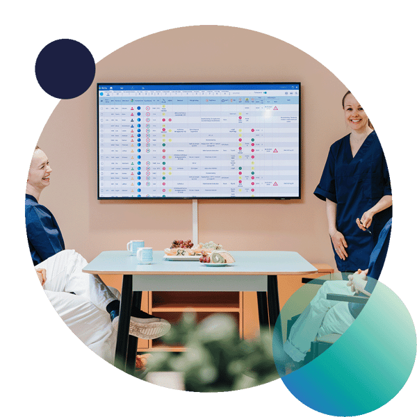  IKOS digital interaction board at the nurses station at the institution